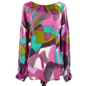 Final Touch juniors top L multicolored watercolor stained glass vintage 2000’s